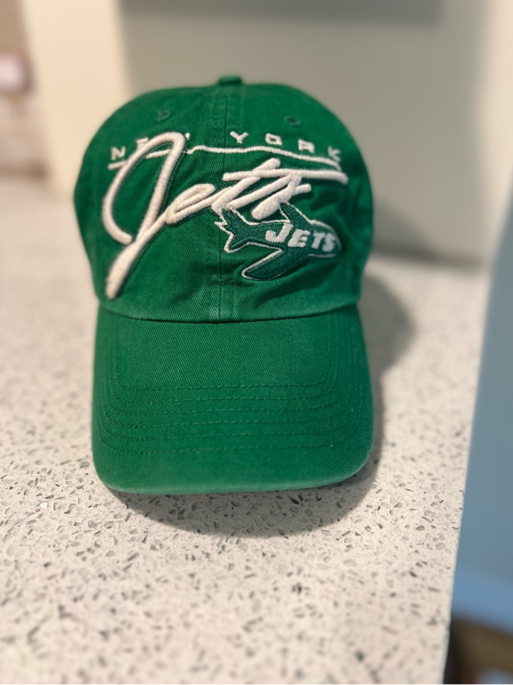 47 Brand Vintage New York Jets Gang Green NYJ Script Baseball Dad Hat Cap